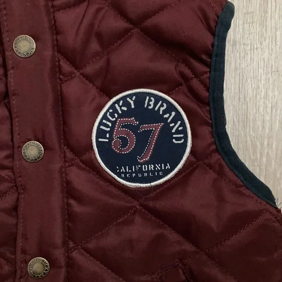 Lucky Brand Kids Quilted Burgundy Vest - 4T - Picture 3 of 5